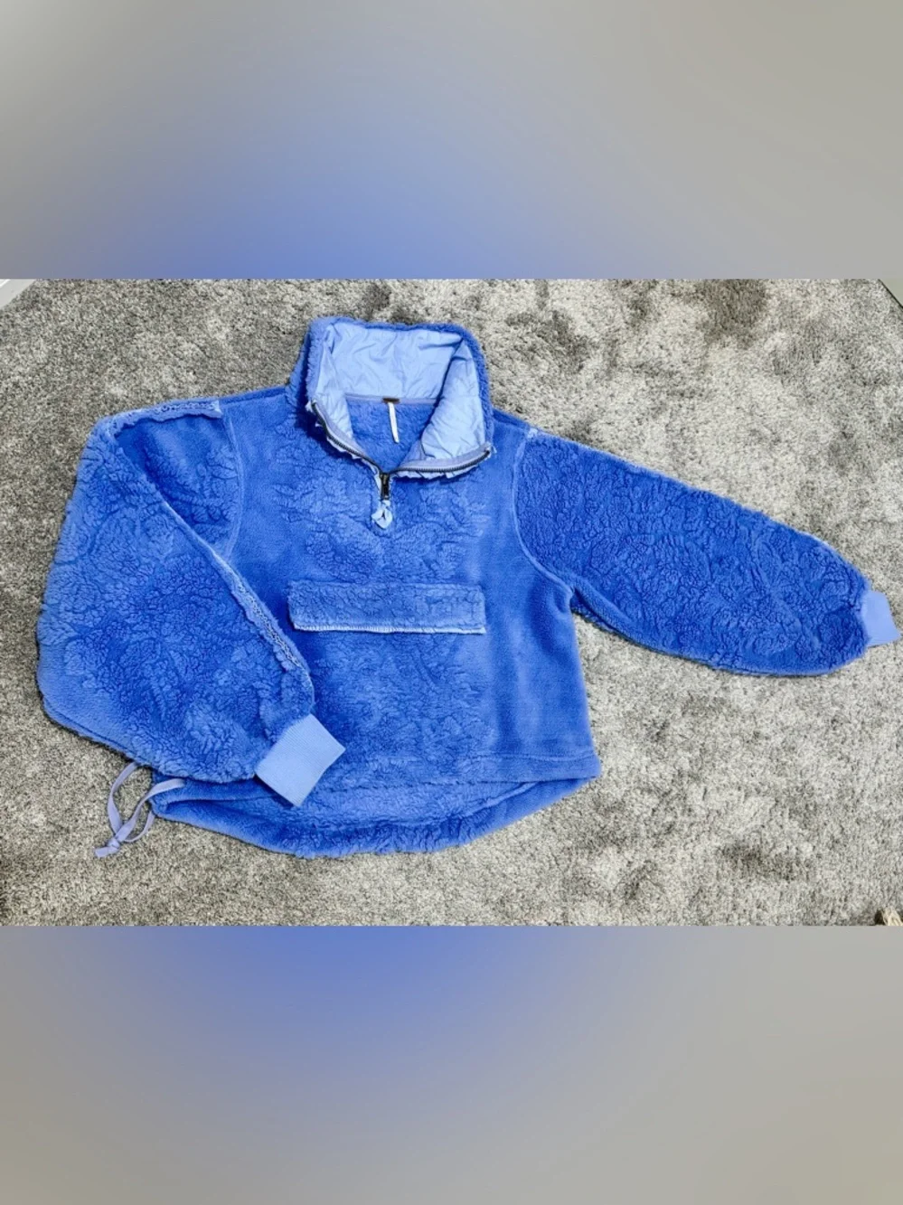 Free People Monarch Sweatshirt- Blue-Size XS - Picture 2 of 7
